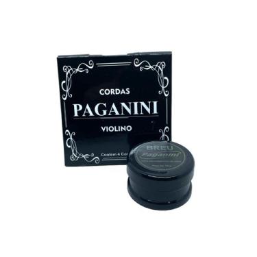 Imagem de Kit Paganini 1 Encordoamento Violino 3/4 4/4 + 1 Breu Claro