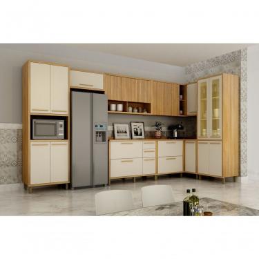 Imagem de Cozinha Torino 9 Peças Sem Ilha Valdemoveis Cinamomo/off White