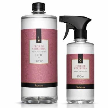 Imagem de Kit Água Perfumada Spray e Refil Via Aroma Para Roupas e Tecidos