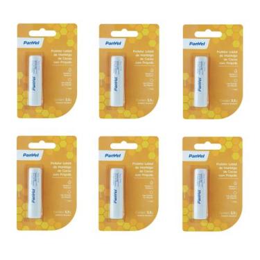 Imagem de PROTETOR LABIAL MANTEIGA DE CACAU COM PRÓPOLIS 3,5g PANVEL - KIT C/6un
