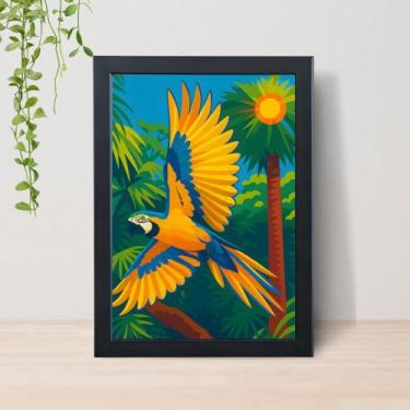 Imagem de Quadro Brasilidades Arte Brasileira A4 C/ Moldura e Vidro 14 Cor: Pret