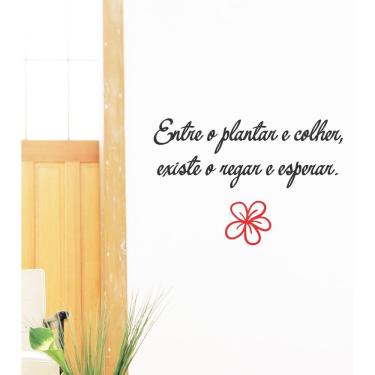 Imagem de Adesivo De Parede Sala Frase Entre O Plantar E Colher