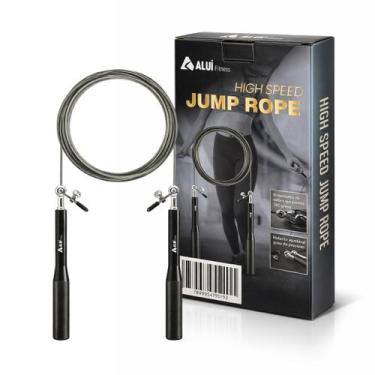 Imagem de Corda de pular velocidade ajustável até 3m cabo de aço aluí -, Preto