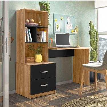 Imagem de Escrivaninha Armario Cristal com 2 Gavetas e Nichos Peternella Moveis