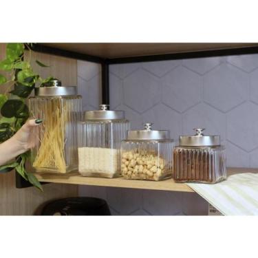 Imagem de Porta Mantimento Lyor Vegas de Vidro Prata 1,7L - Wolff