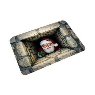 Imagem de Tapete De Porta Do Papai Noel Antiderrapante Para Decoração De Casa De