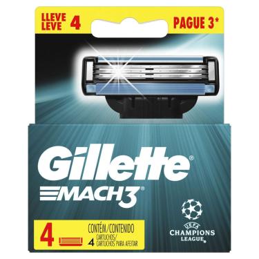 Imagem de Carga gillette mach 3 uefa leve 4 pague 3
