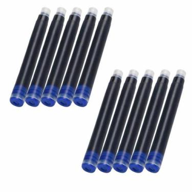 Imagem de Kit 10 cartuchos recarga caneta tinteiro nankin azul 3.4mm - LUYKE
