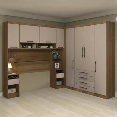 Imagem de Guarda Roupa Casal Modulado Cp05 Delphi Avelã/Cinnamon L01 - Mpozenato