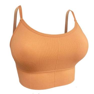 Imagem de Top Com Bojo Removível Alça Fina Super Confortável Academia COR:LARANJ