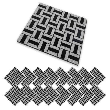 Imagem de Pastilha De Vidro Kit 16 Uni Autocolante Parede Banheiro Cozinha Decorativa Facil Aplicacao Moderna Reforma Requintado