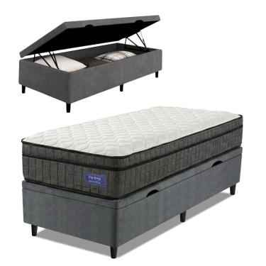 Imagem de Cama Box Baú Colchão Solteiro Ortopédico D33 Euro Pillow Ultra 88x188x66cm