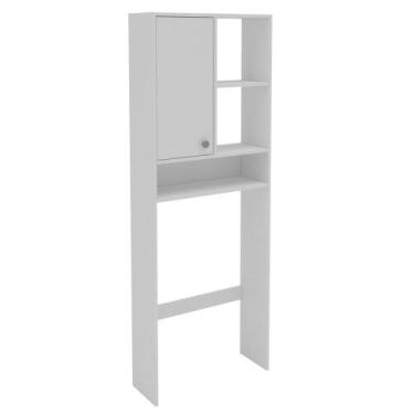 Imagem de Armário de Banheiro para Vaso Sanitário 1 Porta 3 Nichos 60cm Cor Bran