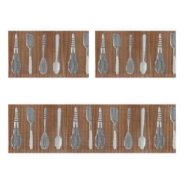 Imagem de Conjunto 3 Tapetes Cozinha Banheiro Compacto Passadeira Duna - Tokdeca