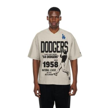 Imagem de CAMISETA NEW ERA OVERSIZE LOS ANGELES DODGERS MLB BEGE-Masculino
