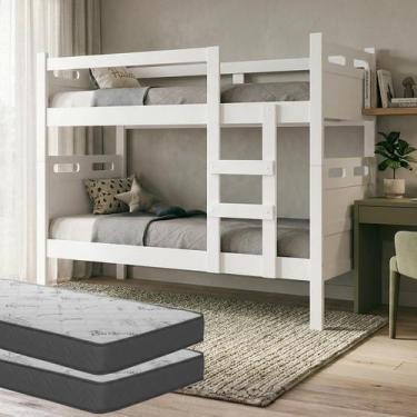 Imagem de Beliche ou 2 Camas Solteiro com 02 Colchões Confortáveis Estrutura Ref