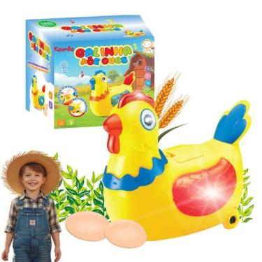 Imagem de Galinha Robô Infantil Anda Bota Ovos Com Luz Som Brinquedo Presente Ed
