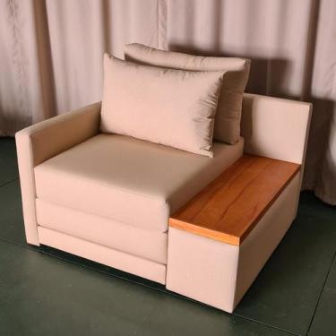 Imagem de Poltrona Cama Solteiro com Tampo Lateral Direito Tecido Acquablock 100