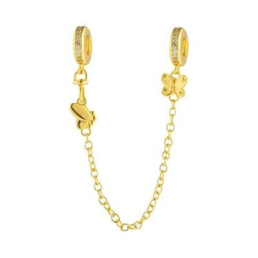 Imagem de Pingente De Segurança Feminino Com Borboleta Cintilante, Coração E Árv