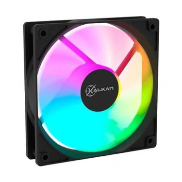 Imagem de Cooler Fan Lumen Kalkan 120mm RGB até 1500RPM 10 LEDs Preto