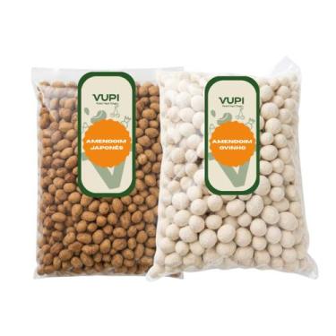 Imagem de Kit Amendoim Salgados Sabor Japonês e Ovinho 1KG - CADA - Vupi