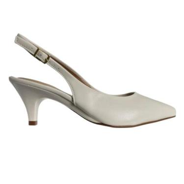 Imagem de Sapato Scarpin Feminino Beira Rio Slingback, Branco, Off, 37