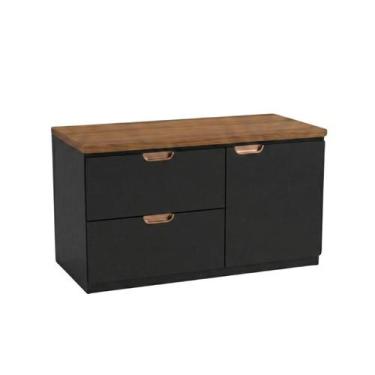 Imagem de Gabinete com Cuba para Banheiro Suspenso Modena 100cm - Venturi, Preto