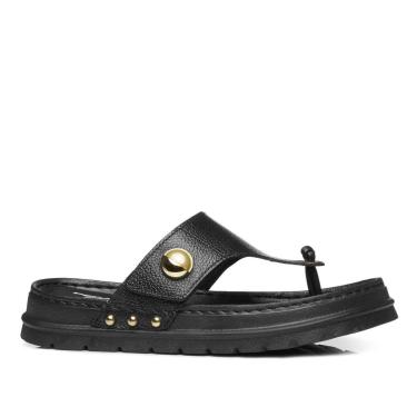 Imagem de Chinelo Pegada Feminino em Couro Preto 234702-05-Feminino