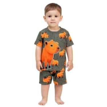 Imagem de Pijama Infantil Bebê Menino Capivaras Brilha no Escuro Kyly-Unissex