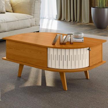 Imagem de Mesa de Centro Orgânica Para Sala Living 90cm Leda M07 Cinamomo Off White - Lyam Decor