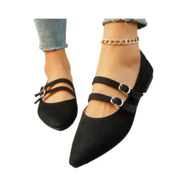 Imagem de Sapatos Femininos Com Estampa De Leopardo, Bico Fino, Slip-On, Com Tir