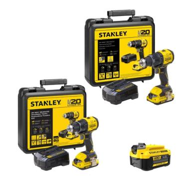 Imagem de Furadeira STANLEY + Parafusadeira 20V + Ganhe Bateria 20V 