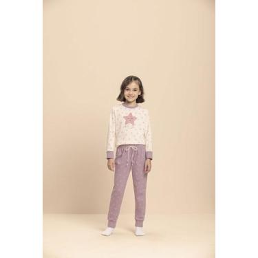 Imagem de Pijama Manga Longa Infantil Estrelada em Algodão - Lua Encantada, 08