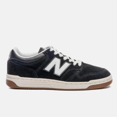 Imagem de Tênis New Balance 480 Low Preto Bege Masculino Casual, 34