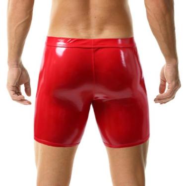 Imagem de Shorts boxer de couro YOONG Shiny Rave Middle para homens - YOOBNG