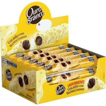 Imagem de Chocolate Wafer Ouro Branco Stick Caixa Com 15u De 25g - Lacta