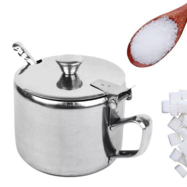 Imagem de Açucareiro de Aço Inox Premium 220ML com Colher e Tampa para Mesa Top Rio Comercial