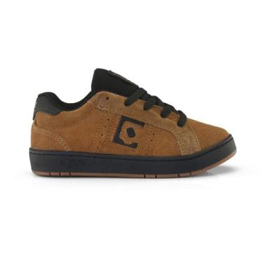 Imagem de Tênis Infantil Qix Combat Suede Cor:Caramelo e PretoTamanho:35, Carame