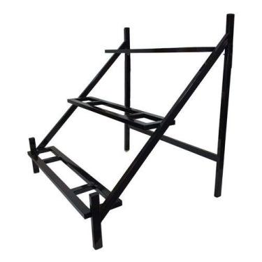 Imagem de Suporte Para Plantas Escada De Ferro Para Jardineiras 80cm - - Verde G