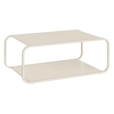 Imagem de Mesa de Centro Luna 80 cm Pes Metalicos Artesano, Off White