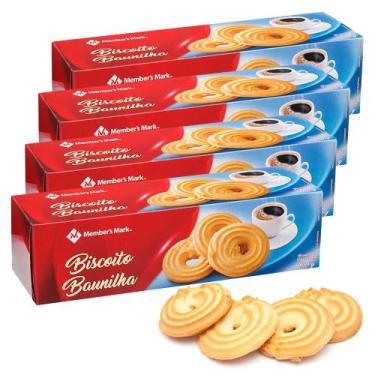 Imagem de  Biscoito De Baunilha Alemã 4 Pacotes De Bolacha 400g Cada - Member'S 