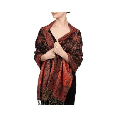 Imagem de Xale Feminino De Pashmina Para Outono, Cachecol Quente De Algodão, Len