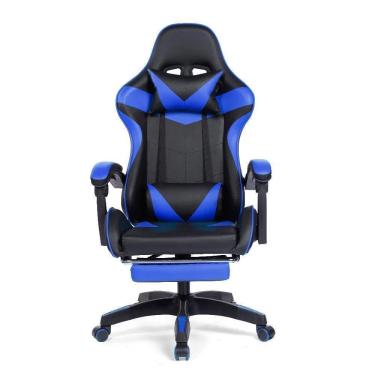 Imagem de Cadeira Gamer PZ1006E Prizi em Couro Sintético com Encosto Reclinável Até 135 graus  Azul