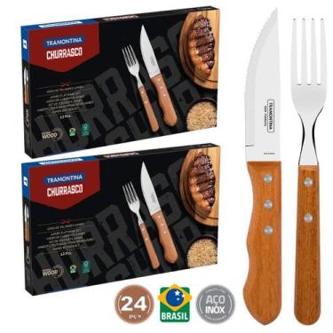 Imagem de Jogo de Talheres Tramontina Churrasco 24 Peças Jumbo Garfo Faca Para C