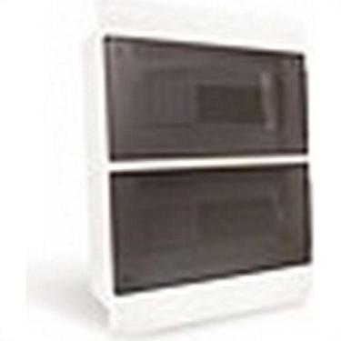 Imagem de Centrinho Steck Pvc Embutir Fume Para 24 Disjuntores Din Sem Barrament
