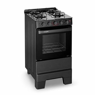 Imagem de Fogão a Gás de Piso 4 Bocas GLP Esmaltec Ideal Super Glass Vidro Temperado Automático Preto Bivolt 47CM 50L