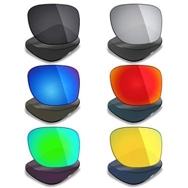 Imagem de 6 pares de lentes polarizadas de substituição Mryok para óculos de sol Oakley Holbrook XL – Stealth preto/vermelho fogo/azul gelo/prata titânio/verde esmeralda, ouro 24 K