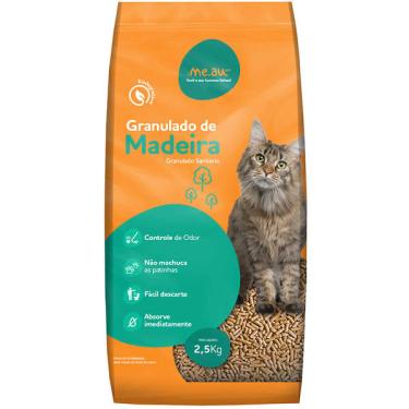 Imagem de Granulado de Madeira Meau para Gatos - 2,5 Kg
