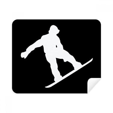 Imagem de Jumping Skateboarding Sport Pano de limpeza preto Limpador de tela 2 peças Tecido de camurça