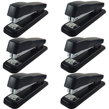 Imagem de Grampeador Clipco com 2000 grampos mesa inteira tamanho preto (pacote com 6)